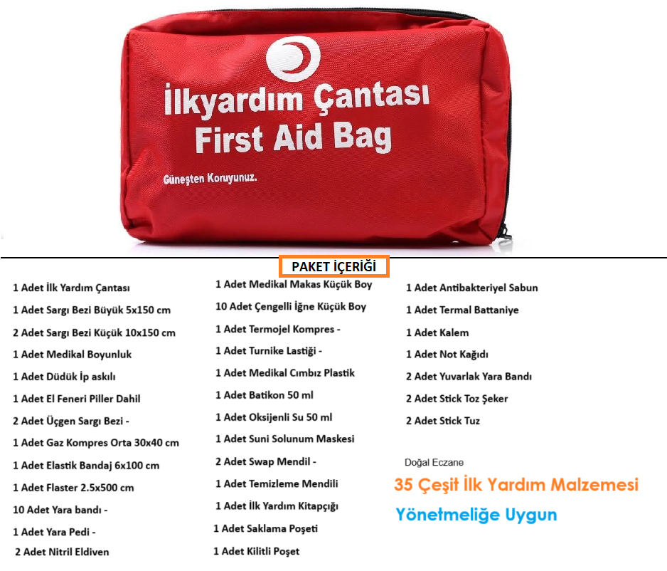 İlk Yardım Çantası Malzemeleri